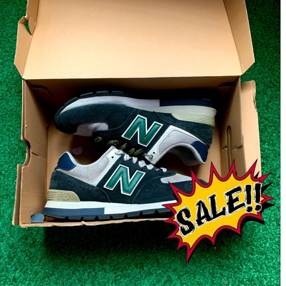 Black and Green New Balance 574s
